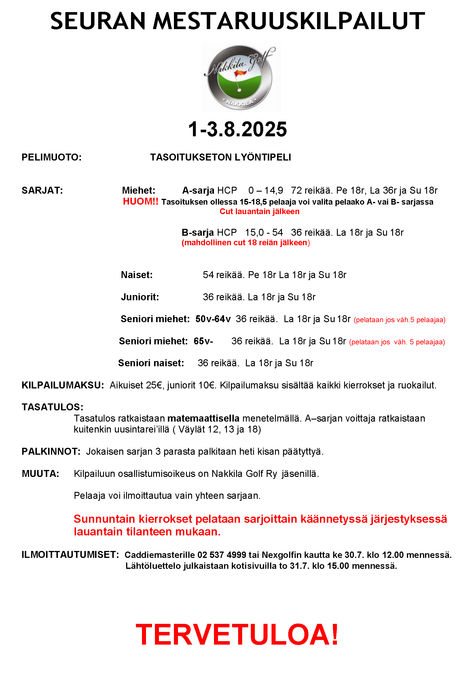 Seuran mestaruus 2025