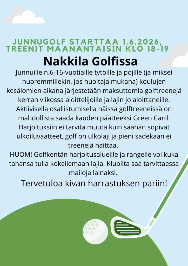 JUNNUGOLF STARTTAA 1.6.