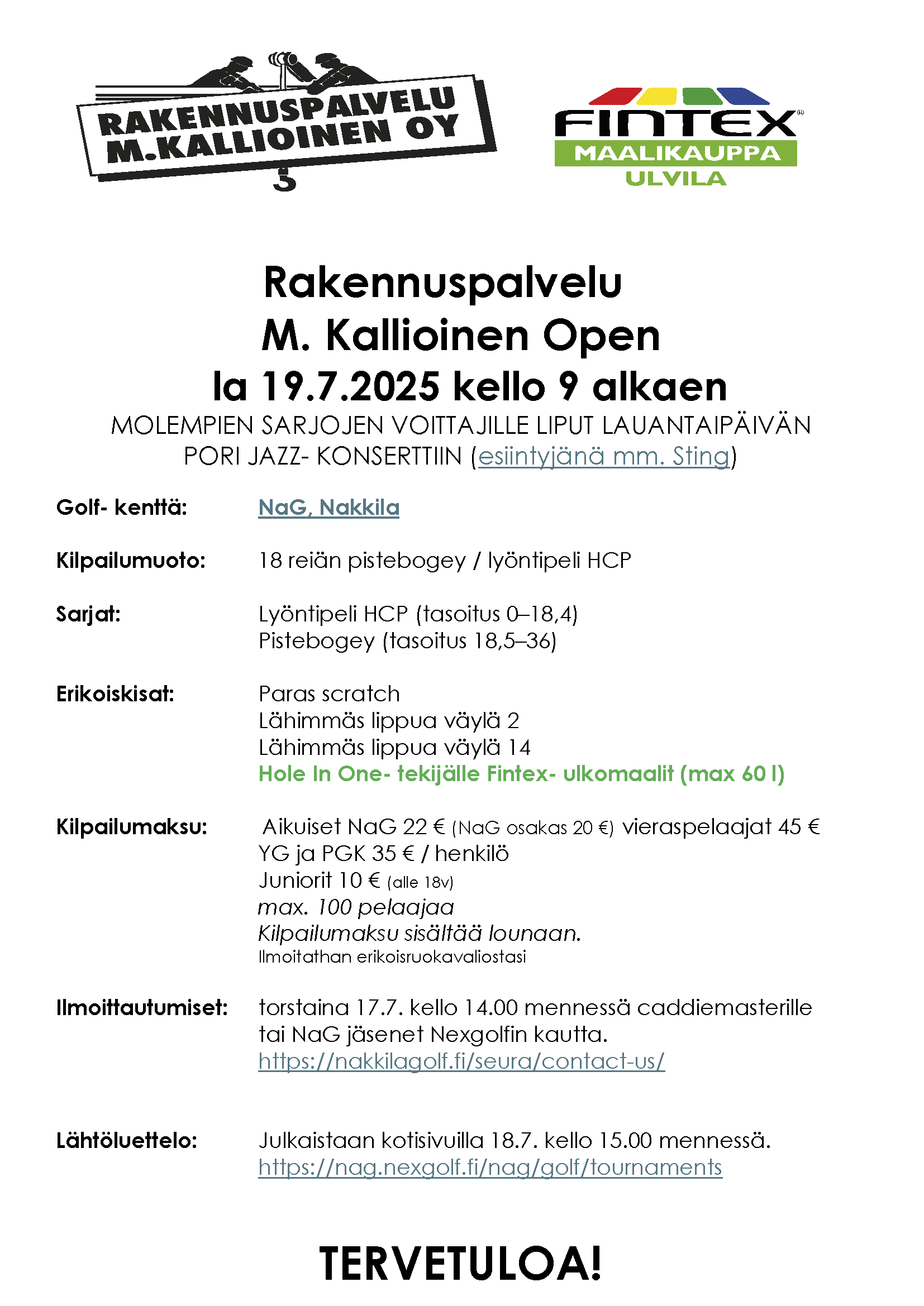 Rakennuspalvelu M.Kallioinen Open